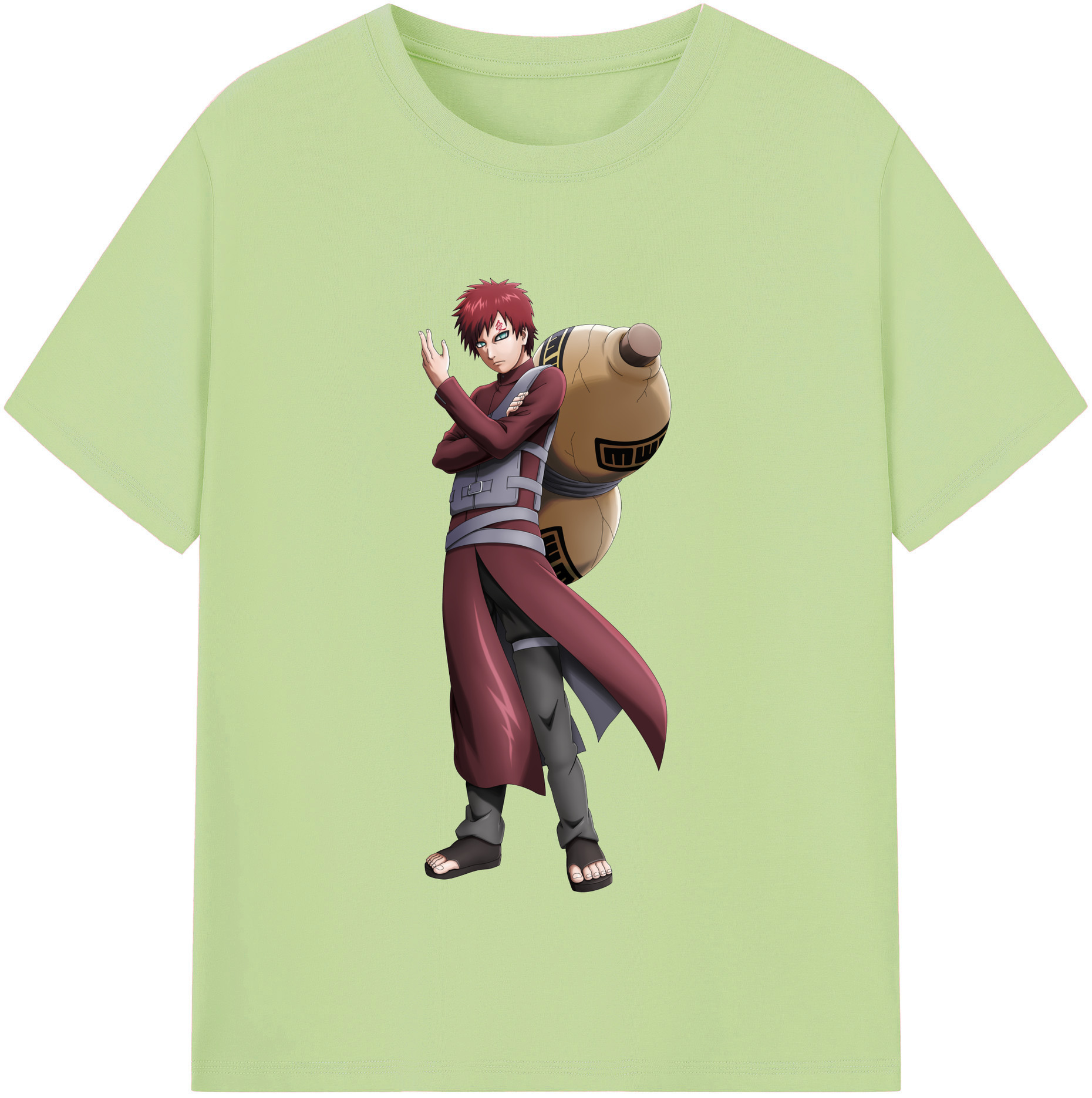 （画像用） NARUTO -ナルト- ガアラ Gaara 綿100％半袖Tシャツ（フロントプリント）